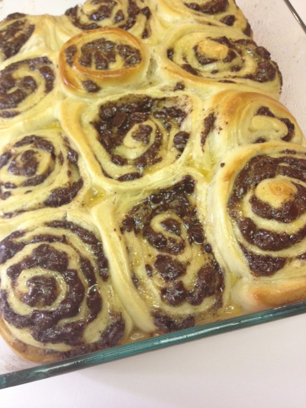 baked. chocolate swirl buns. yum!