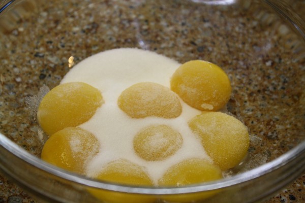 eight egg yolks for sour cream ice cream
