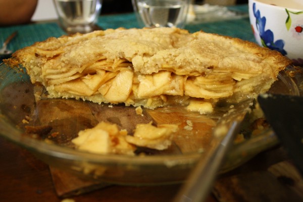 half-eaten pie! inaugural apple pie from the kosher foodies