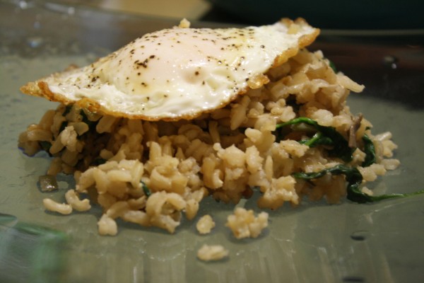 Rice with an egg on top