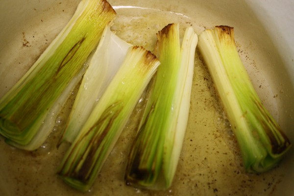 buttery braised leeks, from the kosher foodies