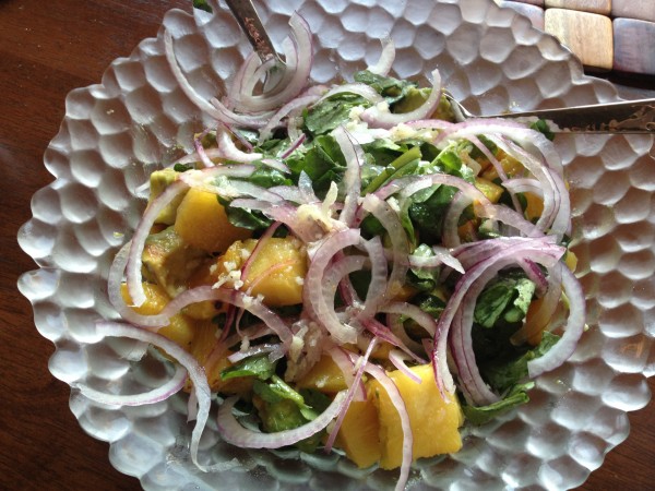 watercress, pineapple and avocado salad from the kosher foodies